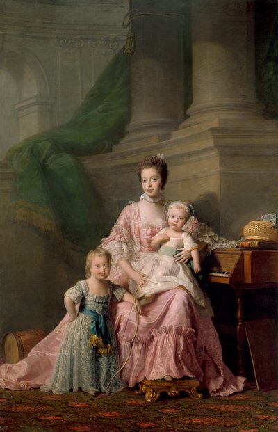 Königin Charlotte mit ihren zwei ältesten Söhnen von Allan Ramsay